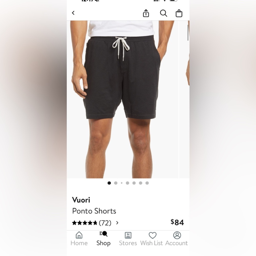 Vuori Black Ponto Shorts - size Large